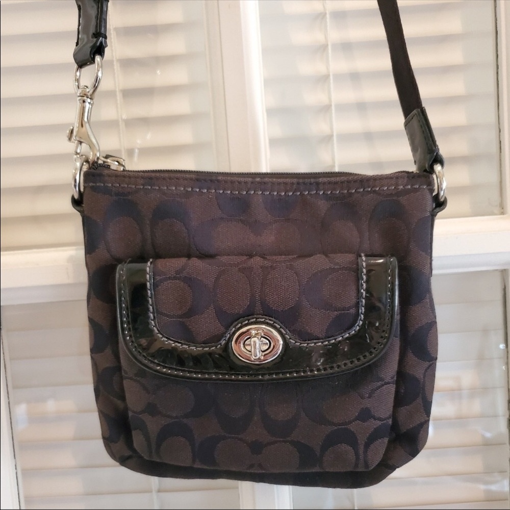 Dark brown coach crossbody